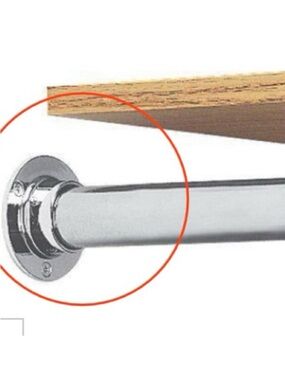 NWT new Lido brand Polished Chrome Steel Closet Flange Set to hold Rods in style